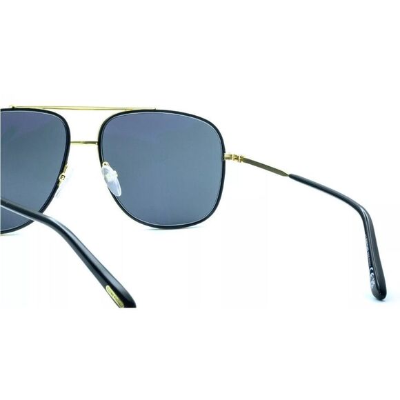Tom Ford Benton TF0693 Aviator Sunglasses/Case in Black NWT $495 - Picture 7 of 13